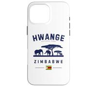Hwange National Park Zimbabwe Flag Elephants Safari Case for iPhone 16 Pro Max