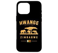 Hwange National Park Zimbabwe Flag Elephants Safari Case for iPhone 16 Pro Max