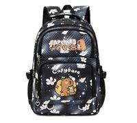 HWBACLSFA Children's cartoon-print school bag, a spacious trendy rucksack for primary school pupils,lightweight and stylish,Black2