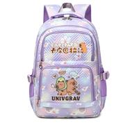 HWBACLSFA Children's cartoon-print school bag, a spacious trendy rucksack for primary school pupils,lightweight and stylish,Purple1