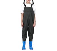 HWBZSZY Kids Lightweight Super Tall Waders with Adjustable Shoulder Strap for Outdoor Sports Age 2-13 Kids Waders Boots Waterproof And Breathable Fishing Pants Hunting Boots,Green,25 EU