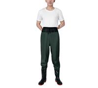 HWBZSZY Multifunction Waders Fishing Boots Size 36-47 for Men Women 100% Waterproof Thicken Rubber Boots with Breathable Elastic Waist PVC Nylon Waders + Boat Shoes,Green,37 EU