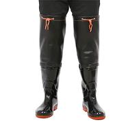 HWBZSZY Super Tall 60Cm Rain Boots, Men's Waterproof Waders Boots Thickened Wear-Resistant Non-Slip Fishing Shoes PVC/Nylon Lightweight Waders Pants Rubber Boot 36-47,Black,46 EU