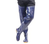 HWBZSZY Waterproof Multipurpose Fishing Hunting Rain Shoes, 80Cm Lightweight PVC Soft Waders with Bootfoot Outdoor Fishing Hip Waders Boots for Men Women,Blue,41 EU