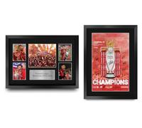 HWC Trading 2019/2020 Champs Collection Printed Memorabilia Signed Autograph Photograph Display for Football Fans and Supporters - A3 Framed