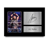 HWC Trading A.J. Styles Gift Signed A4 Printed Autograph Wrestling Gifts Print Photo Picture Display