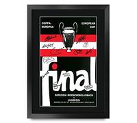 HWC Trading A3 FR 1977 Champions League Final Programme Poster The Team Signed Gift FRAMED A3 Printed Autograph Football Gifts Print Photo Picture Display