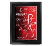 HWC Trading A3 FR 2005 Champions League Final Programme Poster The Team Signed Gift FRAMED A3 Printed Autograph Football Gifts Print Photo Picture Display