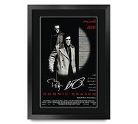 HWC Trading A3 FR Donnie Brasco Movie Poster Johnny Depp Al Pacino Signed Gift FRAMED A3 Printed Autograph Film Gifts Print Photo Picture Display