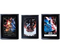 HWC Trading A3 FR Sequel Trilogy Movie Poster Collection Cast Signed Gift Framed Printed Autograph Daisy Ridley John Boyega Gifts Print Photo Picture Display