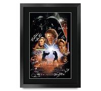 HWC Trading A3 FR Star Wars Episode III Revenge of the Sith The Cast Hayden Christensen Ewan McGregor Gifts Printed Poster Signed Autograph Picture for Movie Memorabilia Fans - A3 Framed