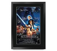 HWC Trading A3 FR Star Wars - Return of the Jedi Movie Poster Cast Signed Gift FRAMED A3 Printed Autograph Film Gifts Print Photo Picture Display