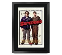 HWC Trading A3 FR Superbad Jonah Hill and Michael Cera Gifts Printed Poster Signed Autograph Picture for Movie Memorabilia Fans - A3 Framed