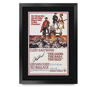 HWC Trading A3 FR The Good, The Bad & The Ugly Movie Poster Clint Eastwood Signed Gift FRAMED A3 Printed Autograph Film Gifts Print Photo Picture Display