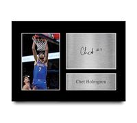 HWC Trading A4 Chet Holmgren Oklahoma City Thunder Basketball Gifts Printed Signed Autograph Picture for Basketball Memorabilia Fans - A4