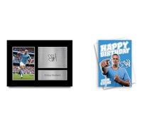 HWC Trading A4 Erling Haaland Manchester City Gifts Signed Autograph Picture Print & Birthday Card Bundle for Football Fans and Supporters