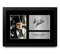 HWC Trading A4 FR Danny DeVito The Penguin Oswald Cobblepot Presents Printed Signed Autograph Picture for Movie Memorabilia Fans - A4 Framed