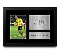 HWC Trading A4 FR Erling Haaland Dortmund Gifts Printed Signed Autograph Picture for Fans and Supporters - A4 Framed