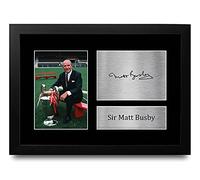 HWC Trading A4 FR Sir Matt Busby Gifts Printed Signed Autograph Picture for Fans and Supporters - A4 Framed