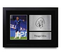 HWC Trading A4 FR Thiago Silva Presents Printed Signed Autograph Picture for Fans and Supporters - A4 Framed