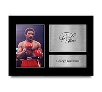 HWC Trading A4 George Foreman Boxing Gifts Printed Signed Autograph Picture for Boxer Memorabilia Fans