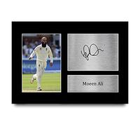 HWC Trading A4 Moeen Ali England Cricket Team Gifts Printed Signed Autograph Picture for Cricketer Memorabilia Fans