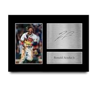 HWC Trading A4 Ronald Acuna Jr Atlanta Braves Gifts Printed Signed Autograph Picture for Baseball Memorabilia Fans - A4