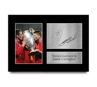 HWC Trading A4 Steven Gerrard & Jamie Carragher Gifts Printed Signed Autograph Picture for Fans and Supporters - A4