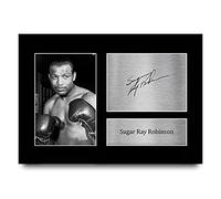 HWC Trading A4 Sugar Ray Robinson Boxing Gifts Printed Signed Autograph Picture for Boxer Memorabilia Fans