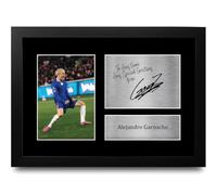 HWC Trading Alejandro Garnacho Personalised Gift - Signed Autograph Picture, Framed A4 Football Memorabilia with Custom Name Message for Birthday Christmas Wedding
