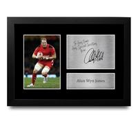 HWC Trading Alun Wyn Jones Wales Personalised Gift - Signed Autograph Picture, Framed A4 Rugby Union Memorabilia with Custom Name Message for Birthday Christmas Wedding