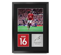 HWC Trading Amad Diallo Gifts Printed Signed Autograph Picture for Football Fans and Supporters - A3 Portrait Framed
