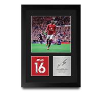 HWC Trading Amad Diallo Gifts Printed Signed Autograph Picture for Football Fans and Supporters - A4 Portrait Framed