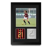 HWC Trading Andrea Pirlo AC Milan Gifts Printed Signed Autograph Picture for Football Fans and Supporters - A4 Portrait Framed