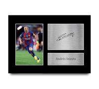 HWC Trading Andres Iniesta Barcelona Gifts Printed Signed Autograph Picture for Football Fans and Supporters - A4