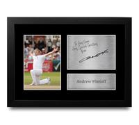 HWC Trading Andrew Freddie Flintoff England Cricket Team Personalised Gift - Signed Autograph Picture, Framed A4 Cricket Memorabilia with Custom Name Message for Birthday Christmas Wedding