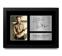 HWC Trading Andrew Lincoln Personalised Gift - Signed Autograph Picture, Framed A4 TV Memorabilia with Custom Name Message for Birthday Christmas Wedding