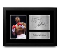 HWC Trading Anthony Joshua Personalised Gift - Signed Autograph Picture, Framed A4 Boxing Memorabilia with Custom Name Message for Birthday Christmas Wedding