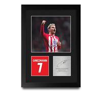 HWC Trading Antoine Griezmann Atletico Madrid Gifts Printed Signed Autograph Picture for Football Fans and Supporters - A4 Portrait Framed
