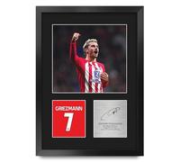 HWC Trading Antoine Griezmann Atletico Madrid Gifts Printed Signed Autograph Picture for Football Fans and Supporters - A3 Portrait Framed
