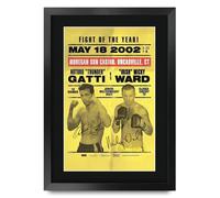 HWC Trading Arturo Gatti vs Micky Ward Bout 1 (2002) Gifts Printed Signed Autograph Poster for Boxer Memorabilia Fans - A3 Framed
