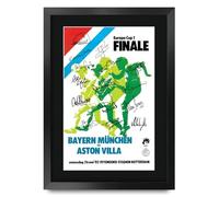 HWC Trading Aston Villa 1982 European Cup Winners Programme Printed Memorabilia Signed Autograph Photograph Display for Football Fans and Supporters - A3 Framed