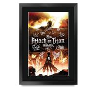 HWC Trading Attack on Titan Japanese Anime Gifts Printed Signed Autograph Poster for TV Memorabilia Fans - A3 Framed