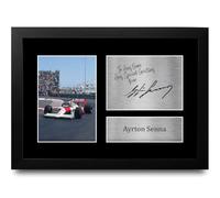 HWC Trading Ayrton Senna Personalised Gift - Signed Autograph Picture, Framed A4 F1 Memorabilia with Custom Name Message for Birthday Christmas Wedding