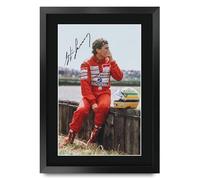 HWC Trading Ayrton Senna Scene 115 Gifts Printed Signed Autograph Picture for F1 Formula 1 Racing Fans - A3 Framed