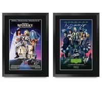 HWC Trading Beetlejuice Collection Michael Keaton Gifts Printed Poster Set Signed Autograph Picture for Movie Memorabilia Fans - A3 Framed