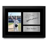 HWC Trading Ben Stokes England Personalised Gift - Signed Autograph Picture, Framed A4 Cricket Memorabilia with Custom Name Message for Birthday Christmas Wedding