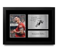 HWC Trading Benjamin Sesko Personalised Gift - Signed Autograph Picture, Framed A4 Football Memorabilia with Custom Name Message for Birthday Christmas Wedding
