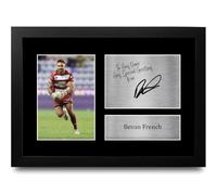 HWC Trading Bevan French Personalised Gift - Signed Autograph Picture, Framed A4 Rugby League Memorabilia with Custom Name Message for Birthday Christmas Wedding