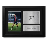HWC Trading Bradley Barcola Paris St. G Gifts Printed Signed Autograph Picture for Football Fans and Supporters - A4 Framed